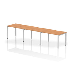 Dynamic Evolve Plus 1200mm Single Row 3 Person Desk Oak Top Silver Frame BE420 DD