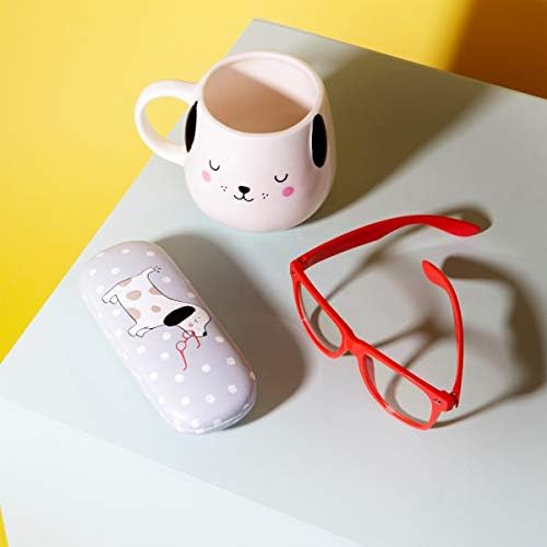 Sass & Belle Barney the Dog glasses case in navy with cute dog face design, made of durable material for storing glasses or stationery.