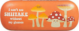 Sass & Belle mushroom-shaped glasses case with pastel pink and white design, made of soft fabric for eyeglasses protection.