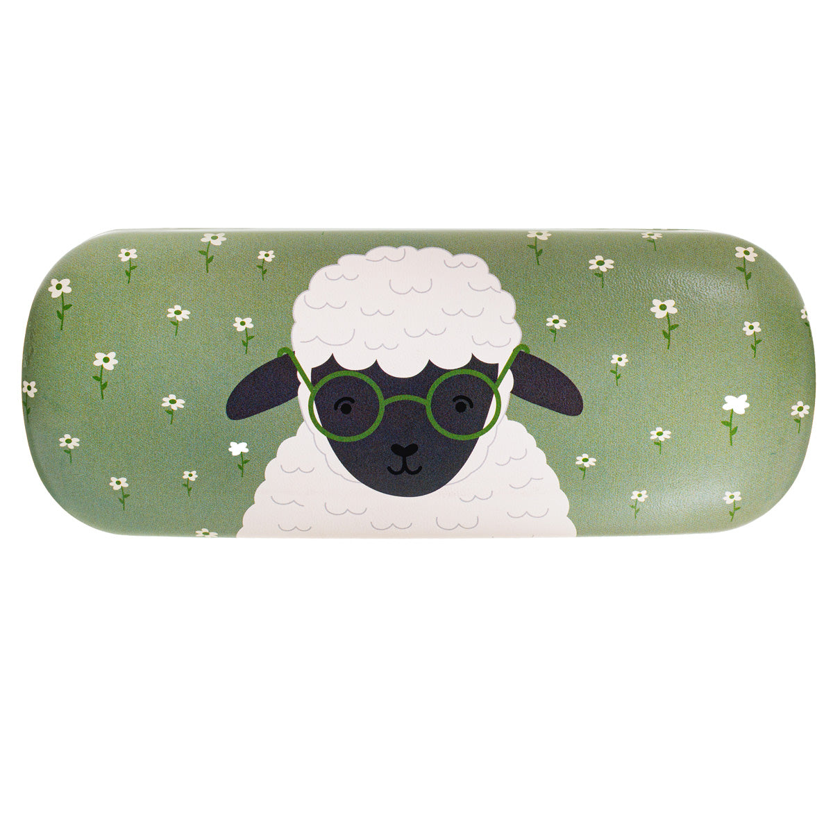 Sass & Belle sheep-shaped glasses case with a soft exterior, designed for storing and protecting eyeglasses or sunglasses.