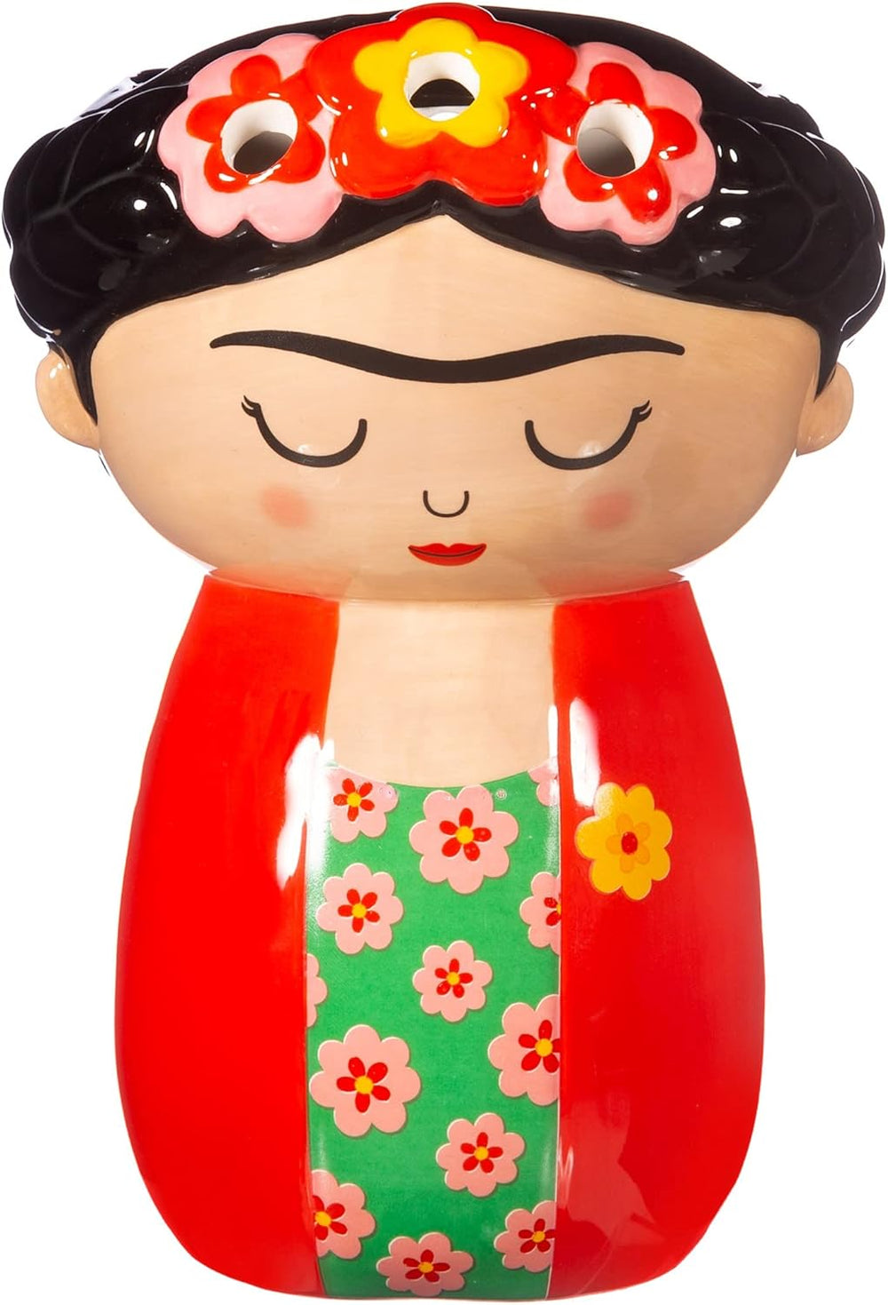 Red Frida wall-mounted planter by Sass & Belle, decorative decor piece with floral design for indoor or outdoor display.