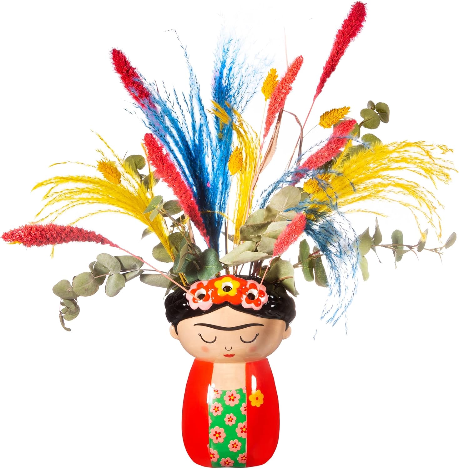 Red Sass & Belle Frida wall-mounted planter used as decor, featuring a vibrant, decorative design perfect for indoor or outdoor spaces.