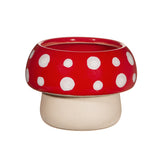 Large red mushroom planter by Sass & Belle, decorative ceramic piece with a whimsical mushroom design for home decor.
