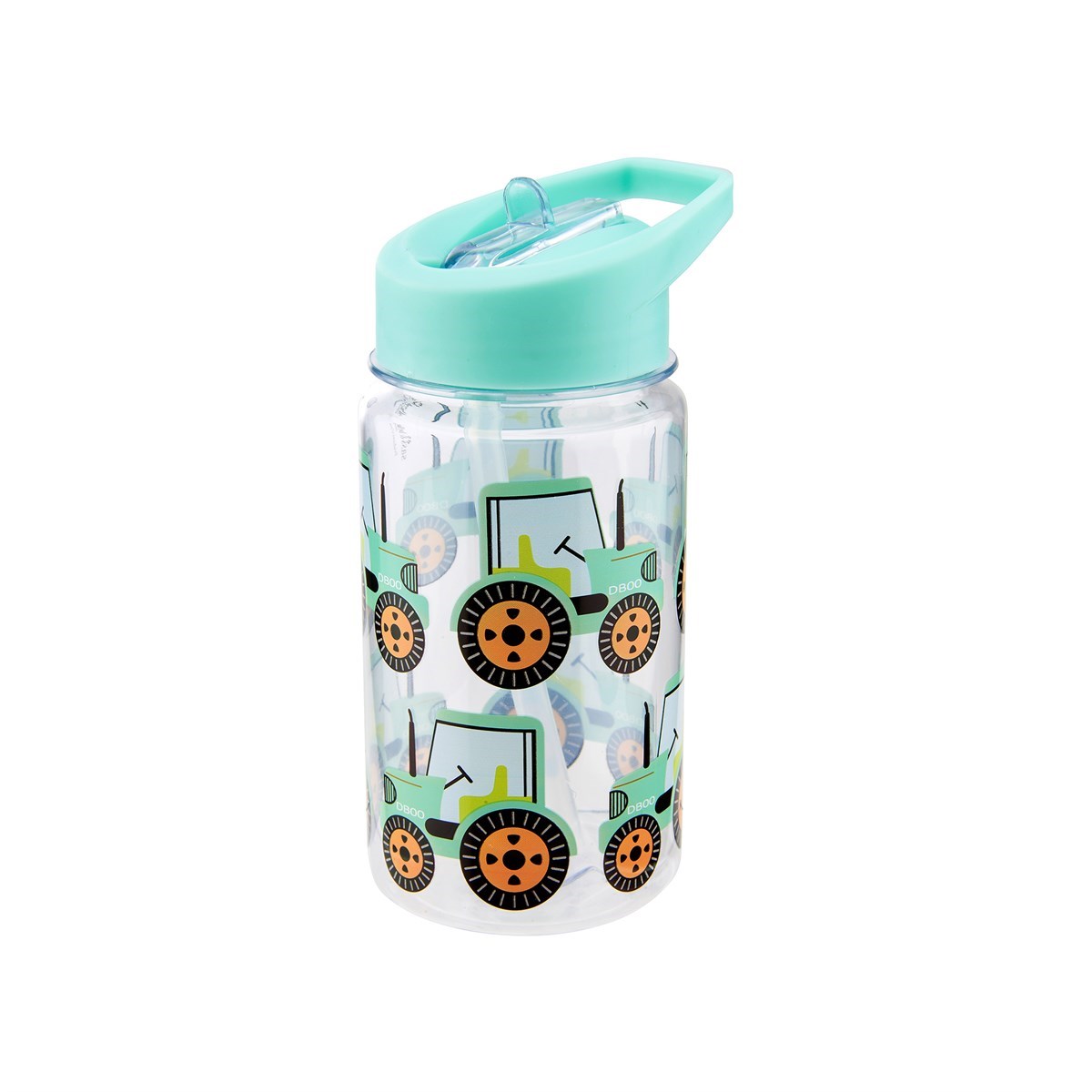 Sass & Belle Drink Up Tractor water bottle for kids, 400ml BPA-free plastic with colorful tractor design.