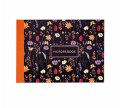 Pukka Bloom Visitors Book A4 Black Floral