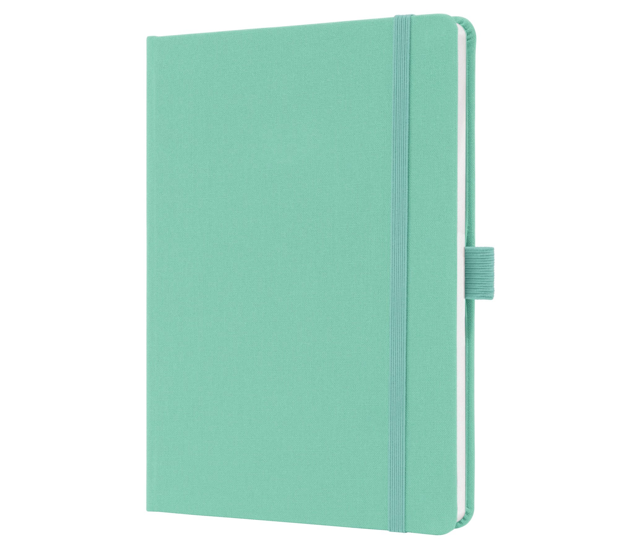 Sigel Jolie Notebook A5 Hardcover A5 152x203x19mm Fabric Cover 192 100gsm Ruled Pages With Pen Loop & Elastic Fastener Mighty Mint - JN409