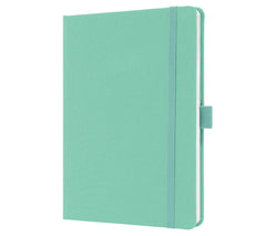 Sigel Jolie Notebook A5 Hardcover A5 152x203x19mm Fabric Cover 192 100gsm Ruled Pages With Pen Loop & Elastic Fastener Mighty Mint - JN409