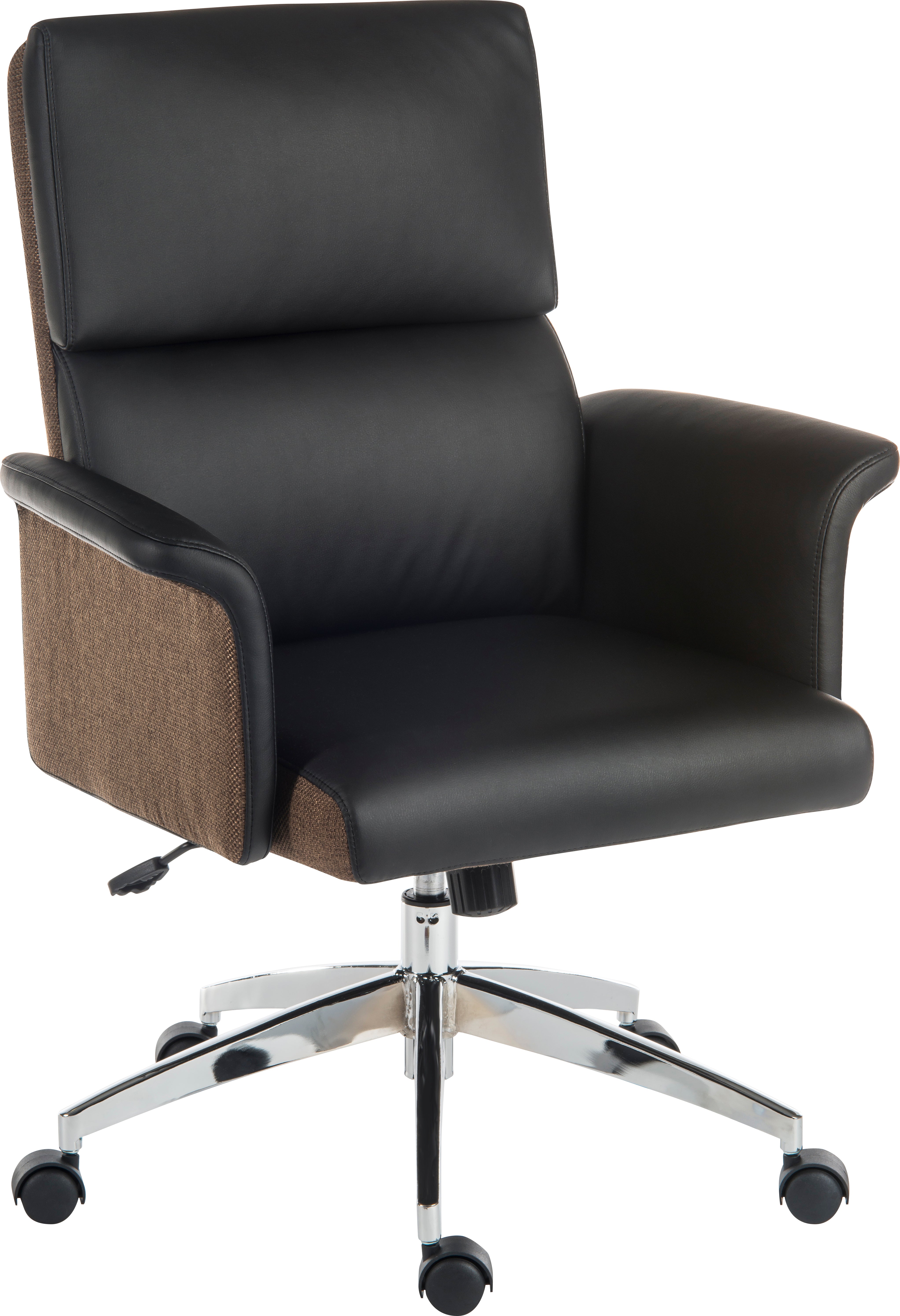 Elegance Gull Wing Medium Back Leather Look Executive Office Chair Black - 6951BLK DD