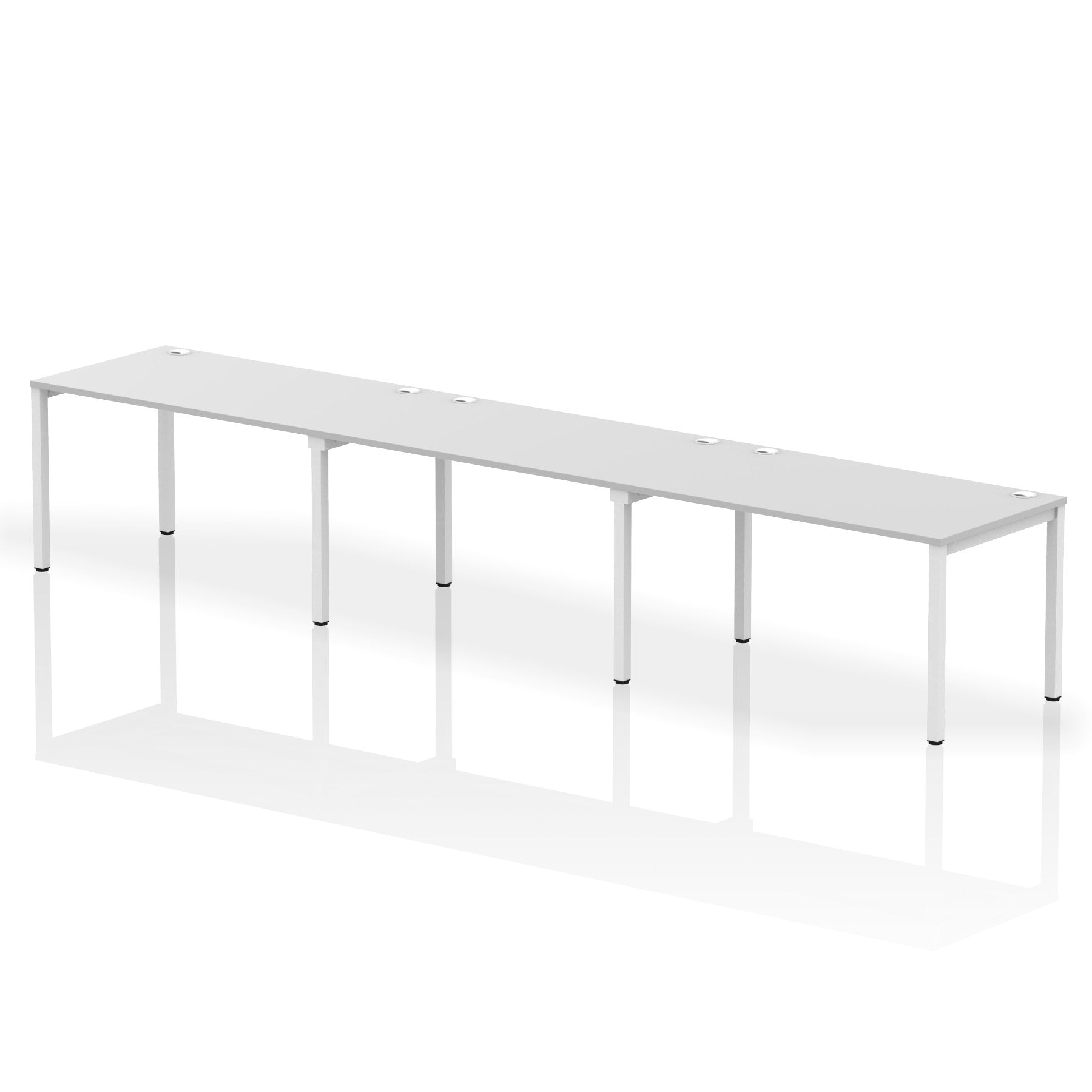 Impulse Single Row 3 Person Bench Desk W1400 x D800 x H730mm White Finish White Frame - IB00339 DD