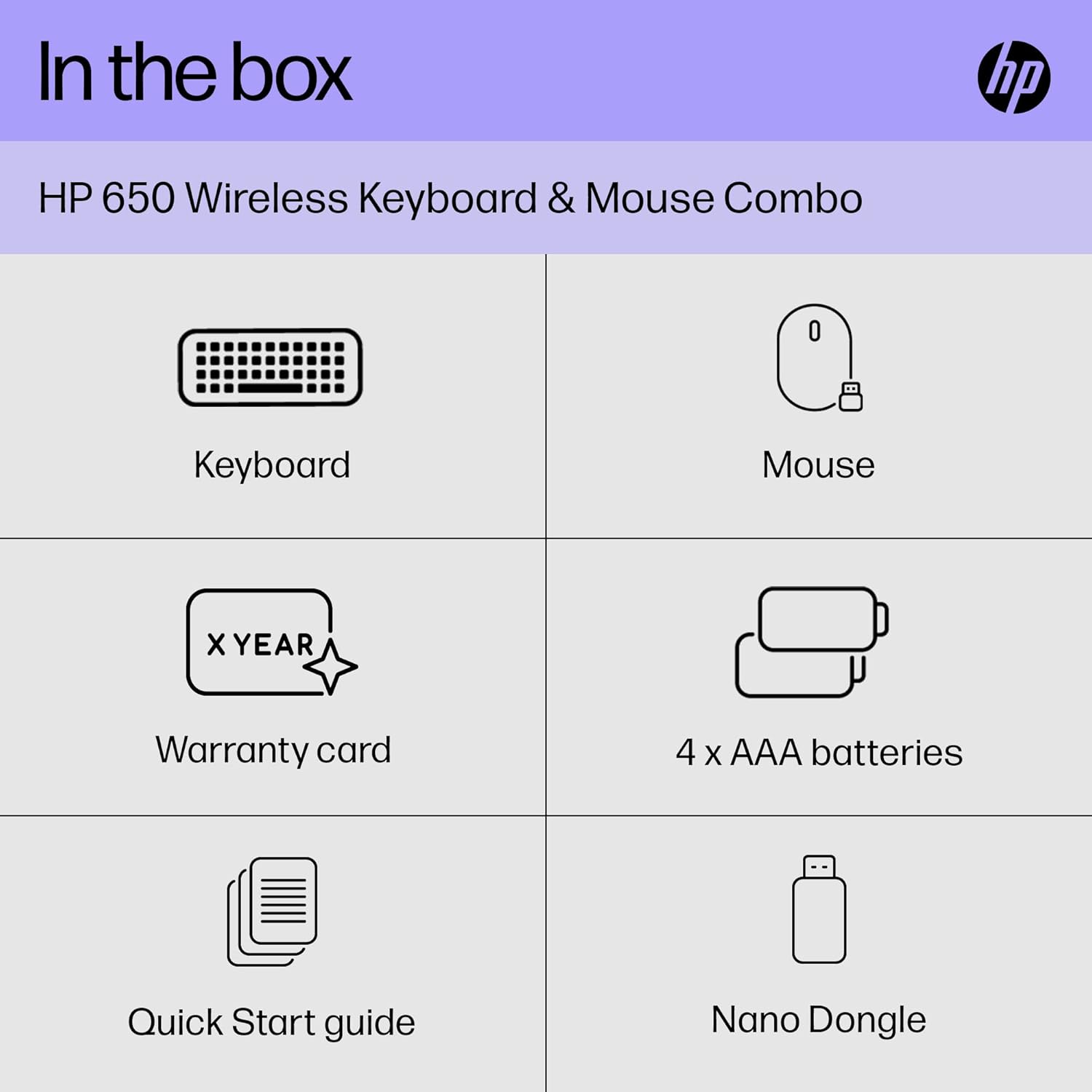 HP 650 Programmable Wireless Keyboard & Mouse Set | 20+ customisable keys and mouse sensitivity | 20+ months battery | Multi-surface use | 60% recycled materials | 4 batteries and nano dongle | Black