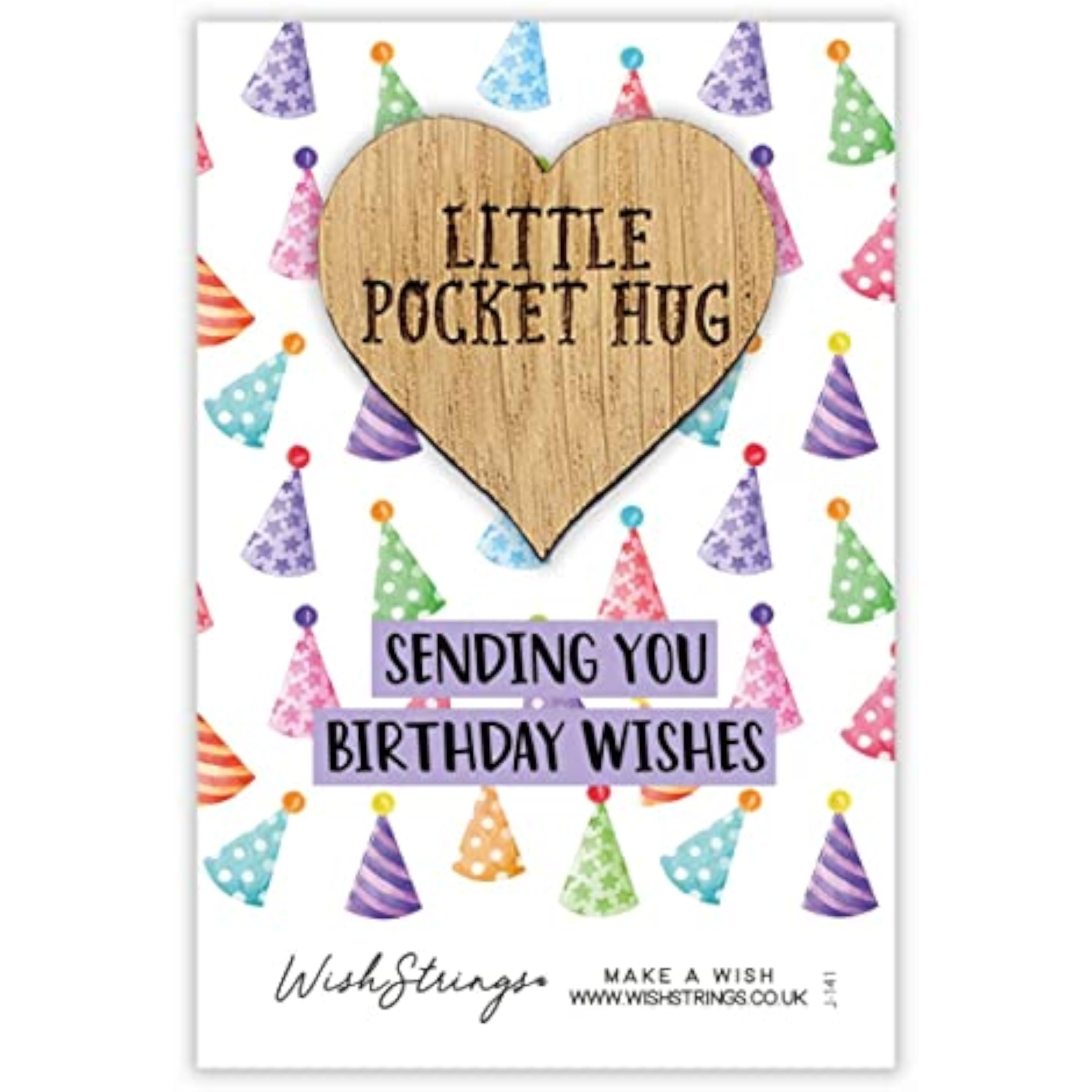 Second Nature Sending You Birthday Wishes pocket hug wish token keepsake gift with engraved message and decorative design.