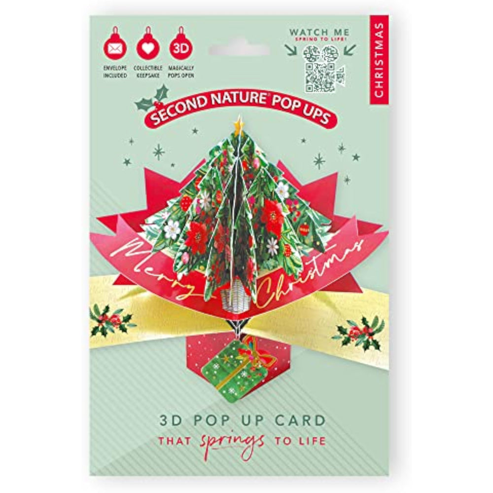 Second Nature Christmas Tree greeting card with festive holiday design, featuring a decorated evergreen tree and holiday motifs.