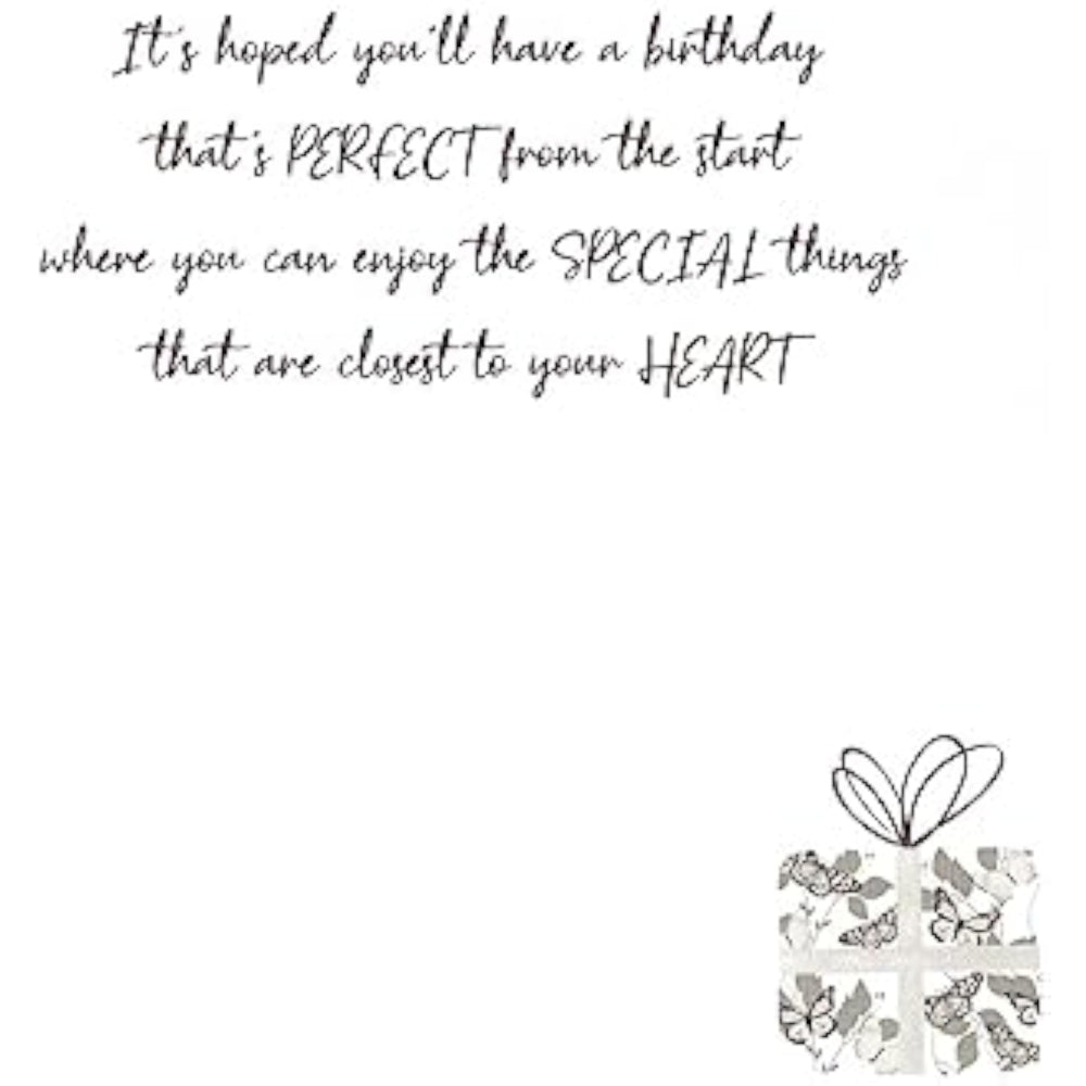 Second Nature Lovely Daughter butterflies embellished birthday greeting card with colorful floral design and heartfelt message.
