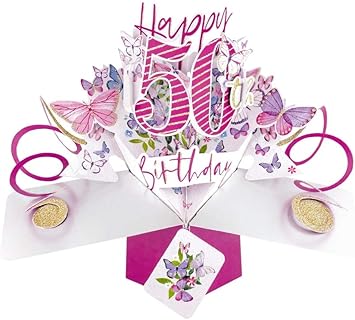 Happy 50th birthday pop-up greeting card by Second Nature, featuring a colorful 3D pop-up design for special celebrations.