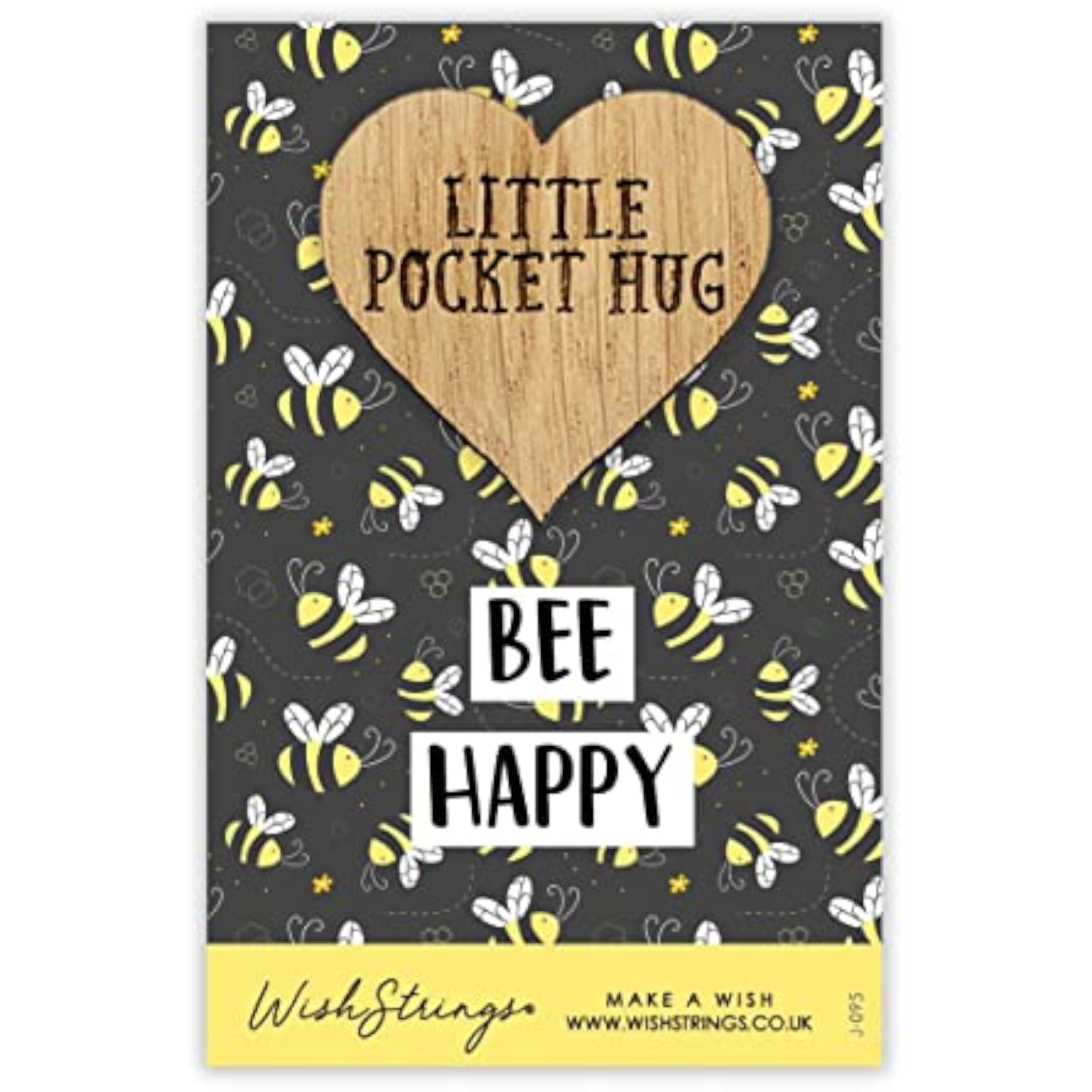 Second Nature Bee Happy Bumblebee pocket hug keepsake gift token with a cute bumblebee design on a small, engraved keepsake token.