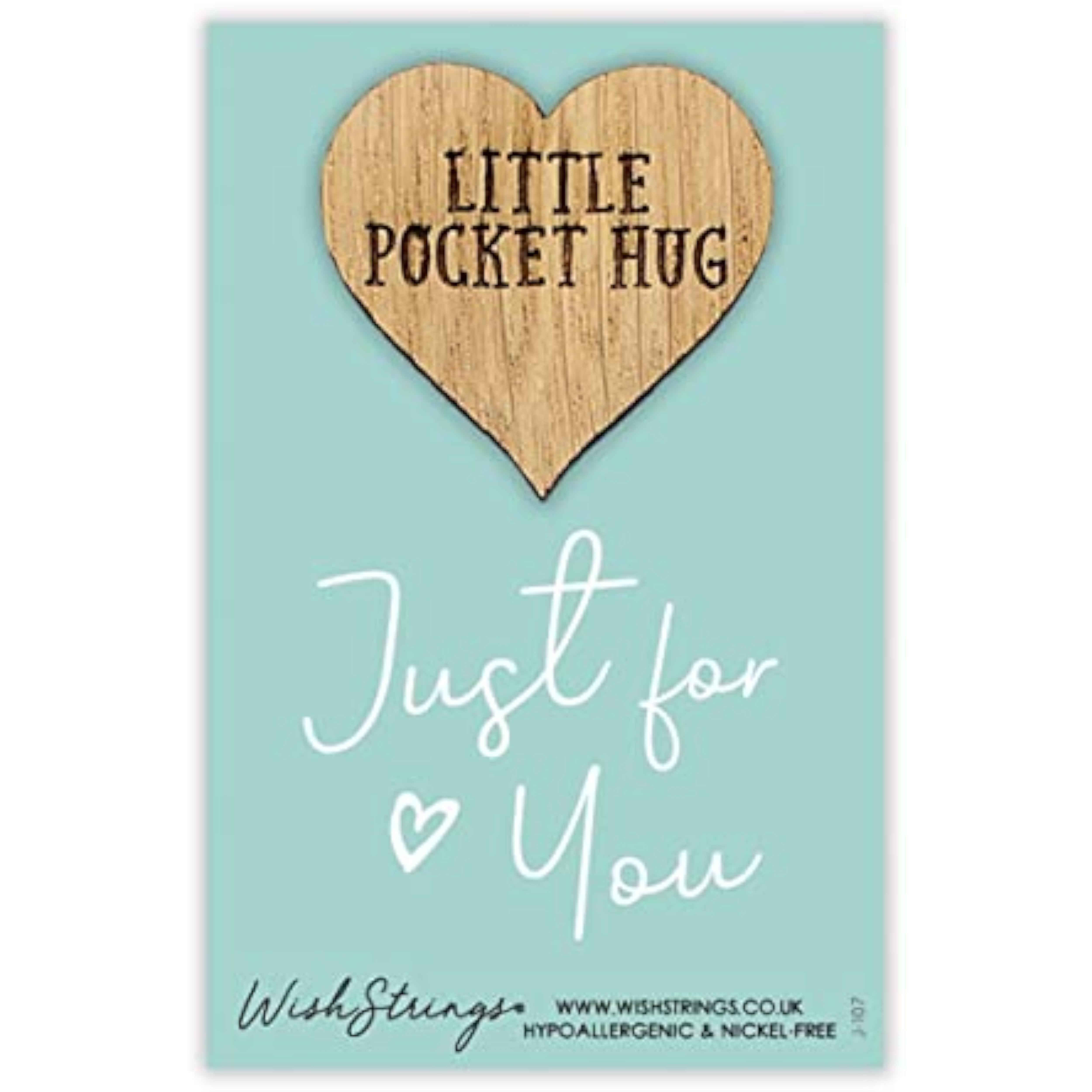 Second Nature Just for You pocket hug wish token keepsake gift with engraved message, small sentimental gift idea, SPH028