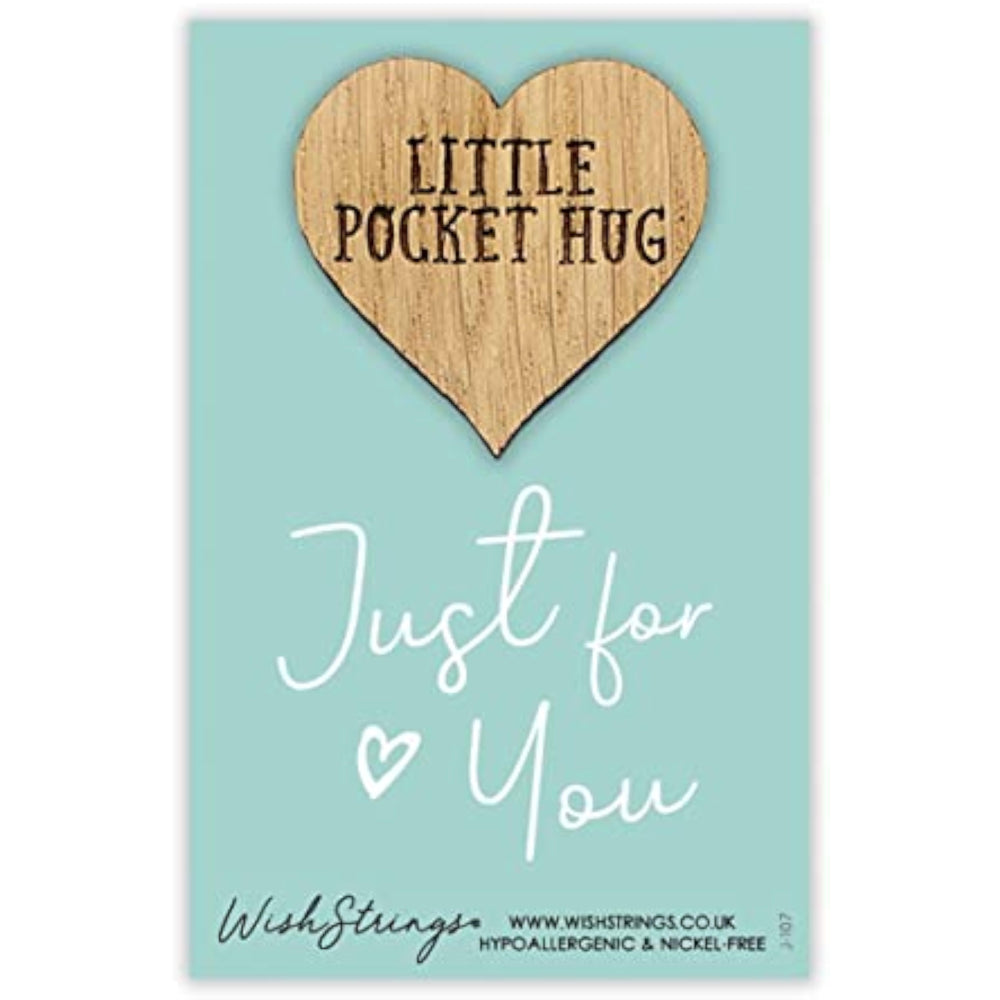 Second Nature Just for You pocket hug wish token keepsake gift with engraved message, small sentimental gift idea, SPH028