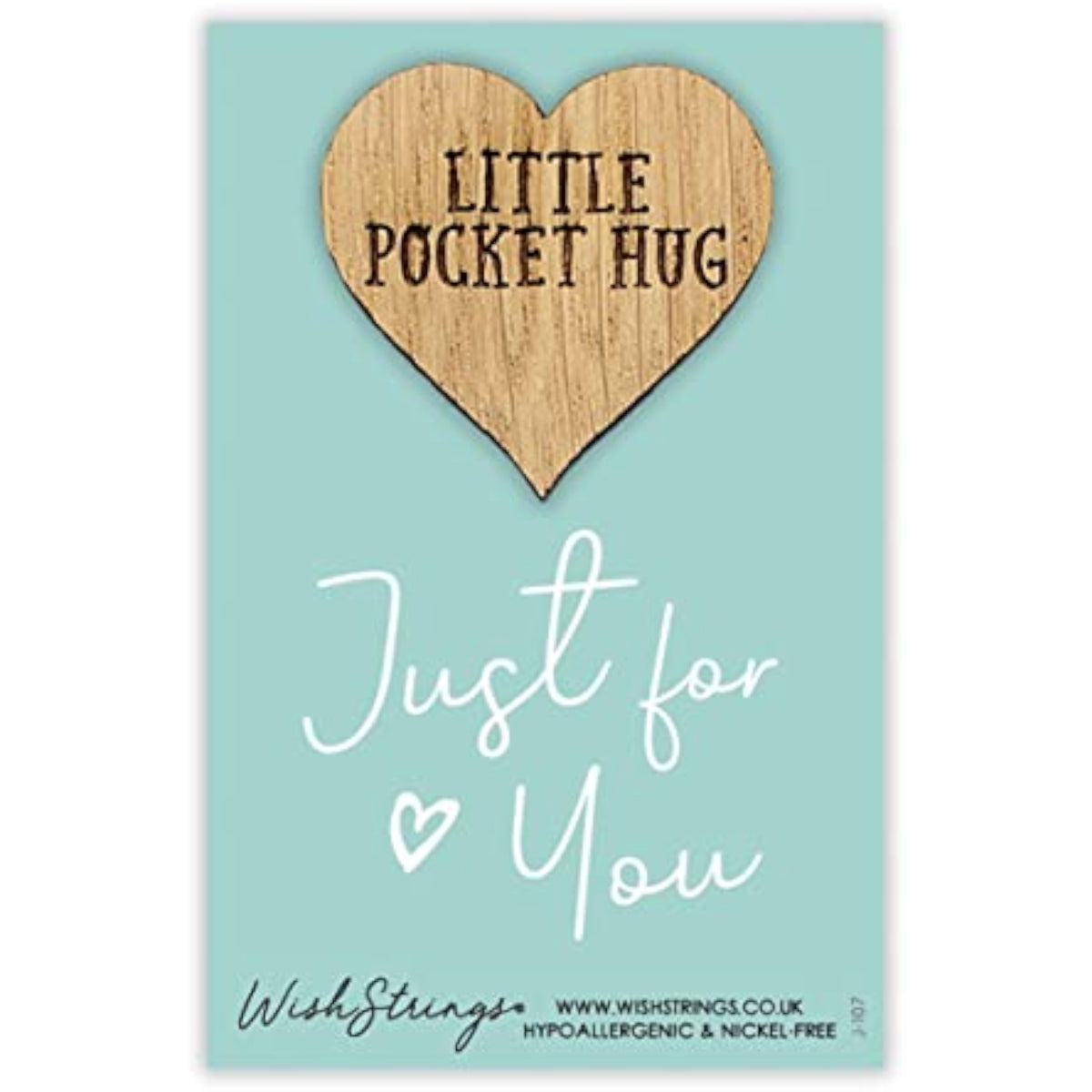 Second Nature Just for You pocket hug wish token keepsake gift with engraved message, small sentimental gift idea, SPH028