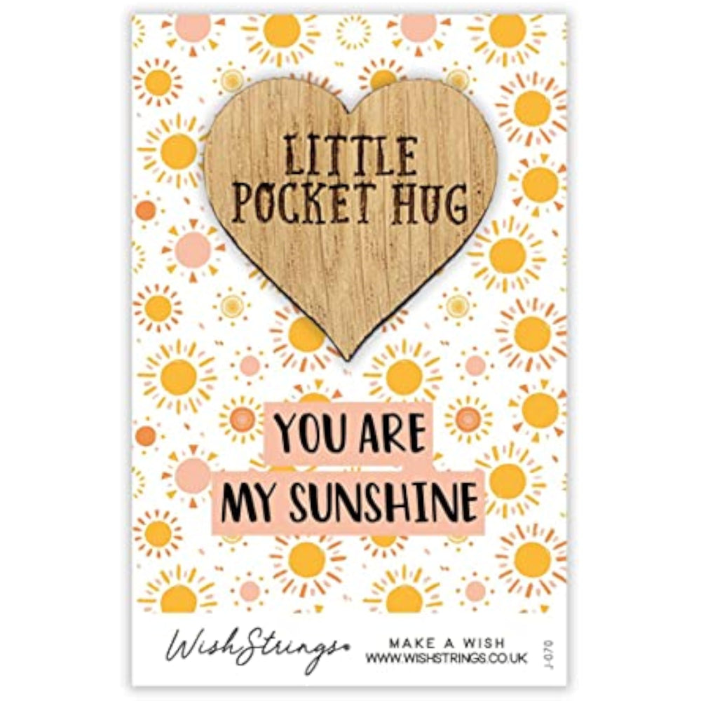 Second Nature You Are My Sunshine pocket hug wish token keepsake gift with engraved message and heart design.