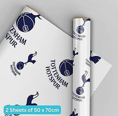 Tottenham Spurs Wrapping Paper 2 Sheets & 2 Tags