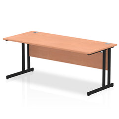 Impulse 1800 x 800mm Straight Desk Beech Top Black Cantilever Leg MI003213 DD