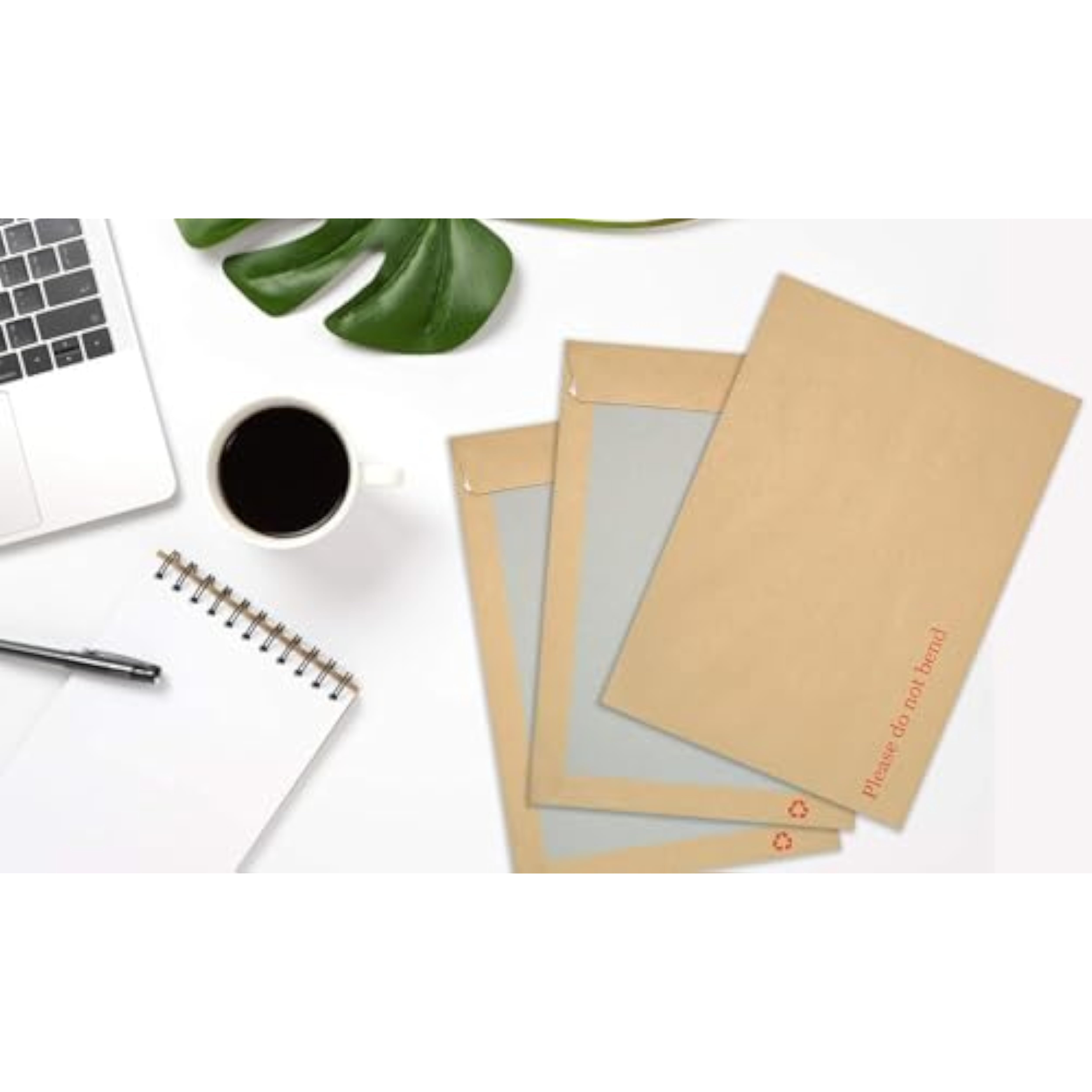 Send It By brown manilla back board envelopes, size 241x178x45mm, designed for secure packaging and marked "Please Do Not Bend."