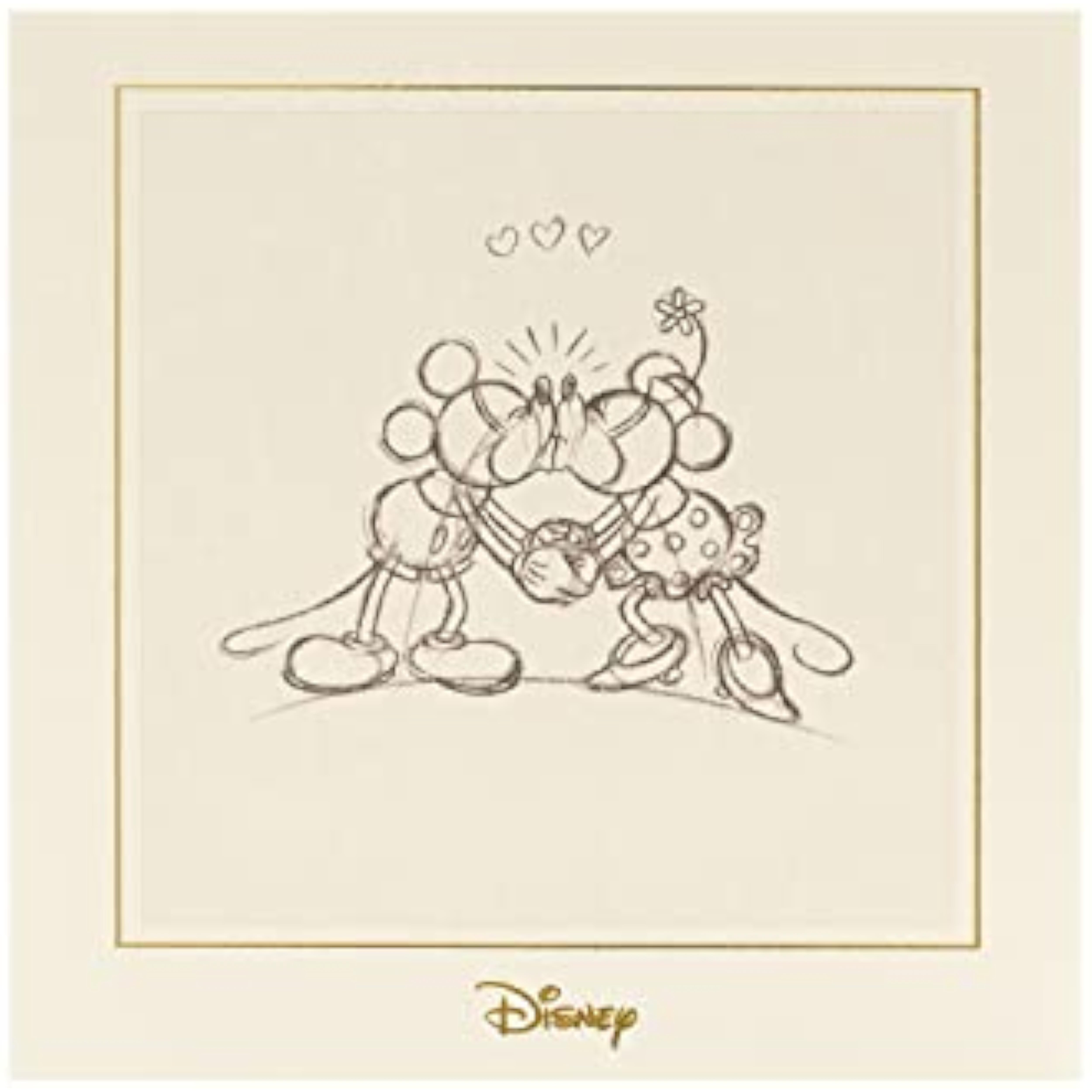 Disney Minnie and Mickey Kissing Original Sketch Birthday Card