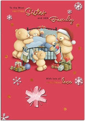 Christmas Greeting Card for Sister and Family with Festive Seasonal Design and Loving Wishes