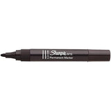 Sharpie M15 black permanent marker with bullet tip, ideal for writing and art projects, shown on a white background.