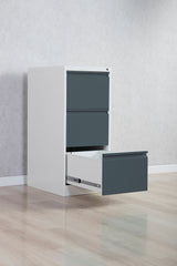 Phoenix FC Series 3 Drawer Filing Cabinet Grey Body Anthracite Drawers with Key Lock - FC1003GAK DD