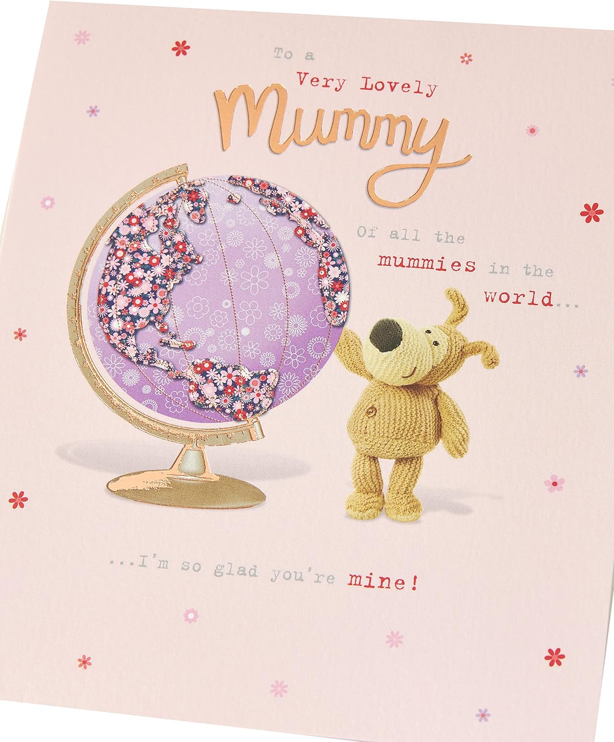 Boofle Birthday Card For Mummy With Envelope - Sweet Design And Big World Globe