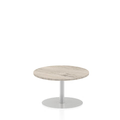 Dynamic Italia 800mm Poseur Round Table Grey Oak Top 475mm High Leg ITL0123 DD