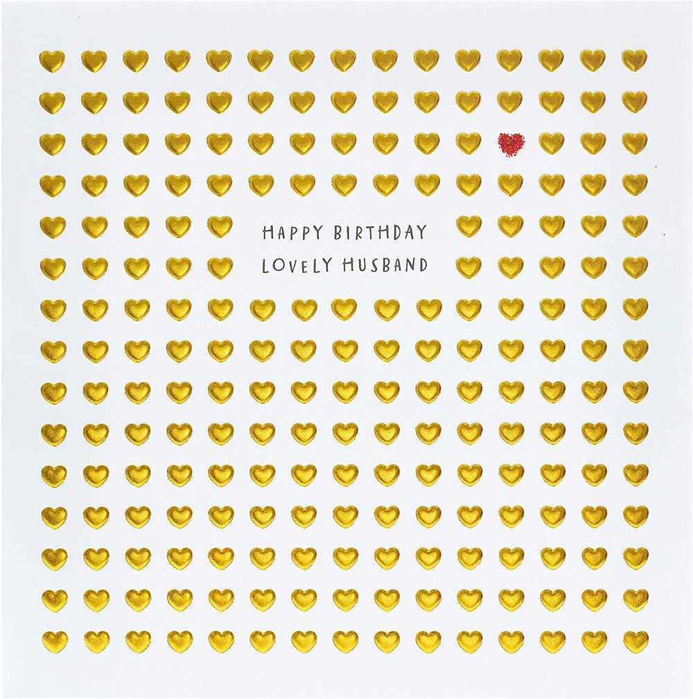 Little Hearts Design Husband Birthday Card