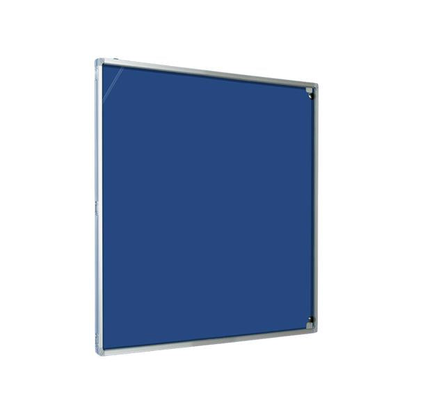 Magiboards Blue Felt Lockable Noticeboard Display Case Portrait 600x900mm - GF1AB2PBLU