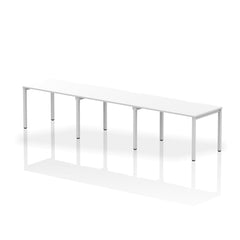 Dynamic Evolve Plus 1200mm Single Row 3 Person Desk White Top Silver Frame BE416 DD