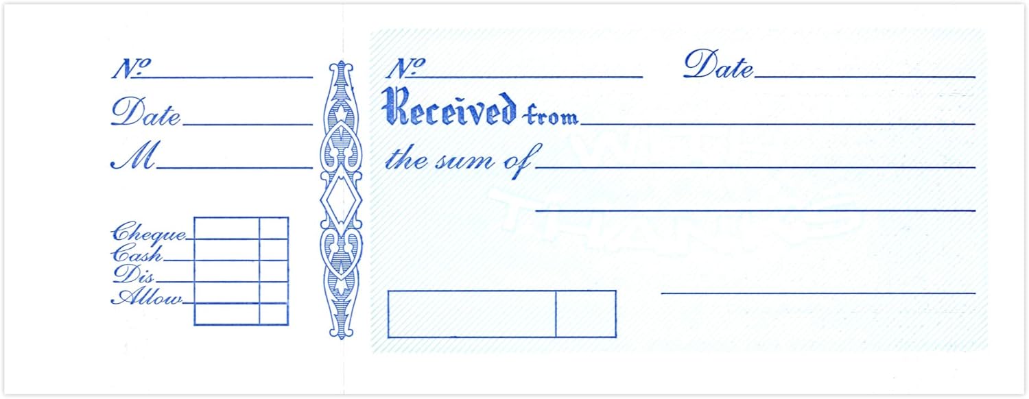 Silvine duplicate receipt cheque book in business stationery style, 80 x 202mm, featuring duplicate pages for record-keeping.