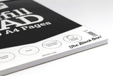 Silvine 160-page A4 refill pad with head binding, four punched holes, plain white pages, ideal for note-taking and writing.