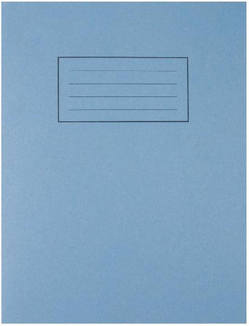Silvine EX106 9x7 inch blue exercise book with 7mm square pages, ideal for note-taking and school use.
