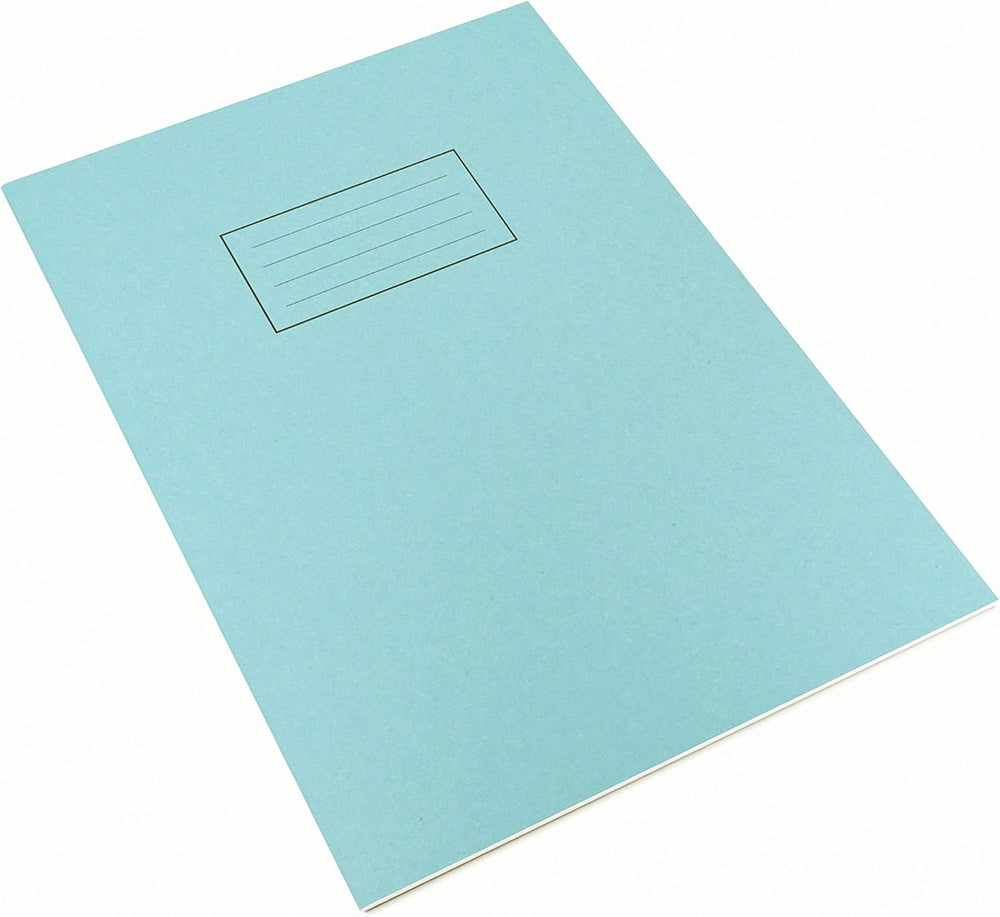Blue Silvine exercise notebook with ruled pages, measuring 229 x 178mm, perfect for note-taking and writing.