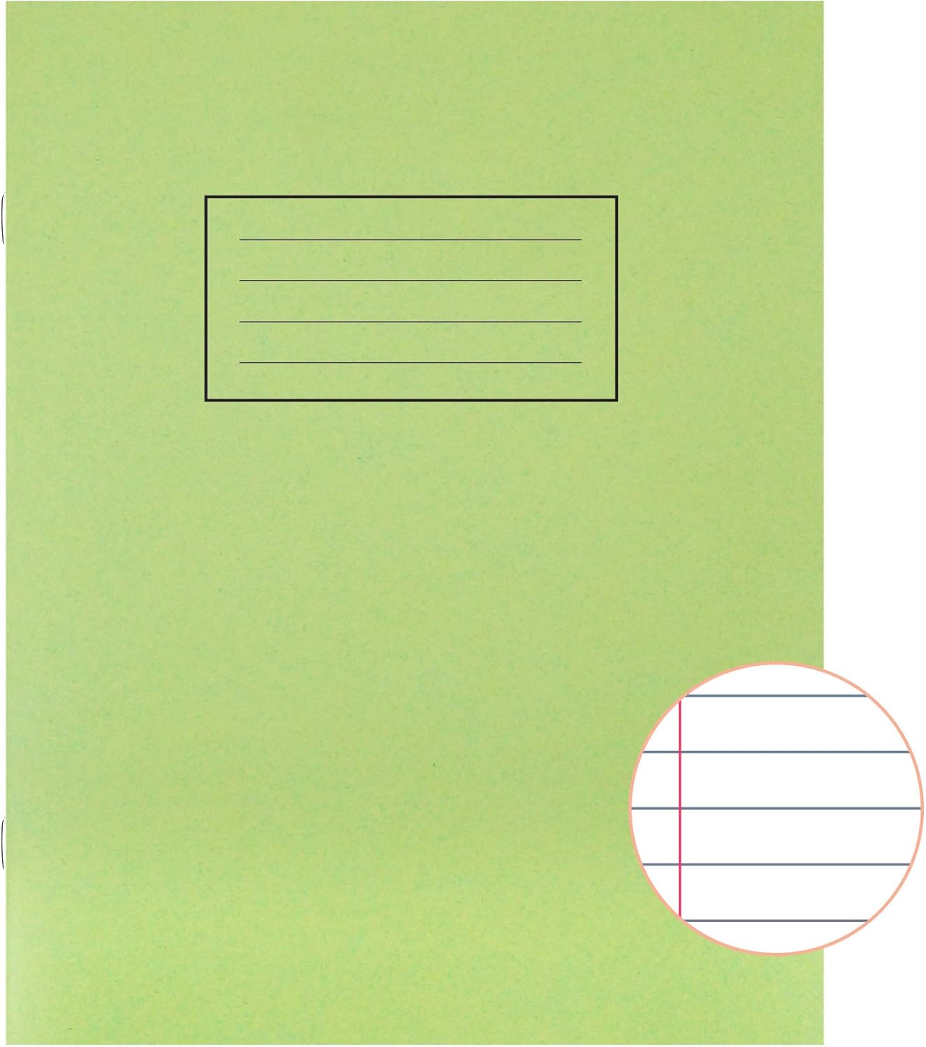 Green Silvine exercise notebook with ruled pages, 229 x 178mm, suitable for writing and note-taking.