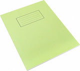 Green Silvine exercise notebook with ruled pages, measuring 229 x 178mm, ideal for note-taking and school use.