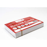 Silvine pack of 100 white 6x4 inch feint ruled record cards for note-taking and organization.