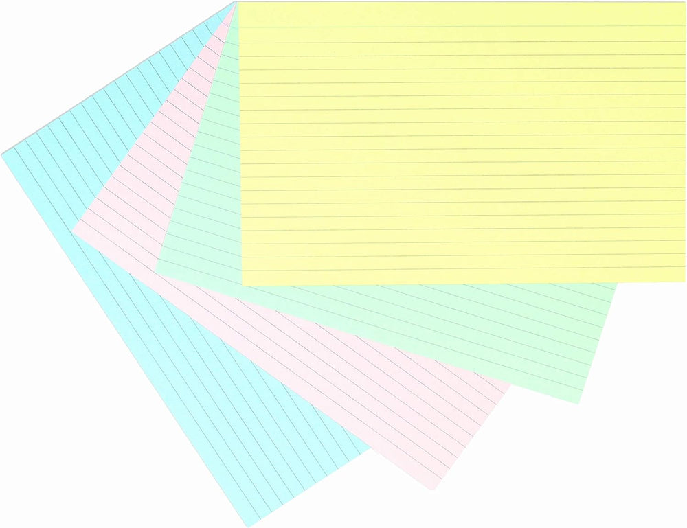 Silvine pack of 100 multi-coloured record cards, 8x5 inches, ideal for organizing notes and information.