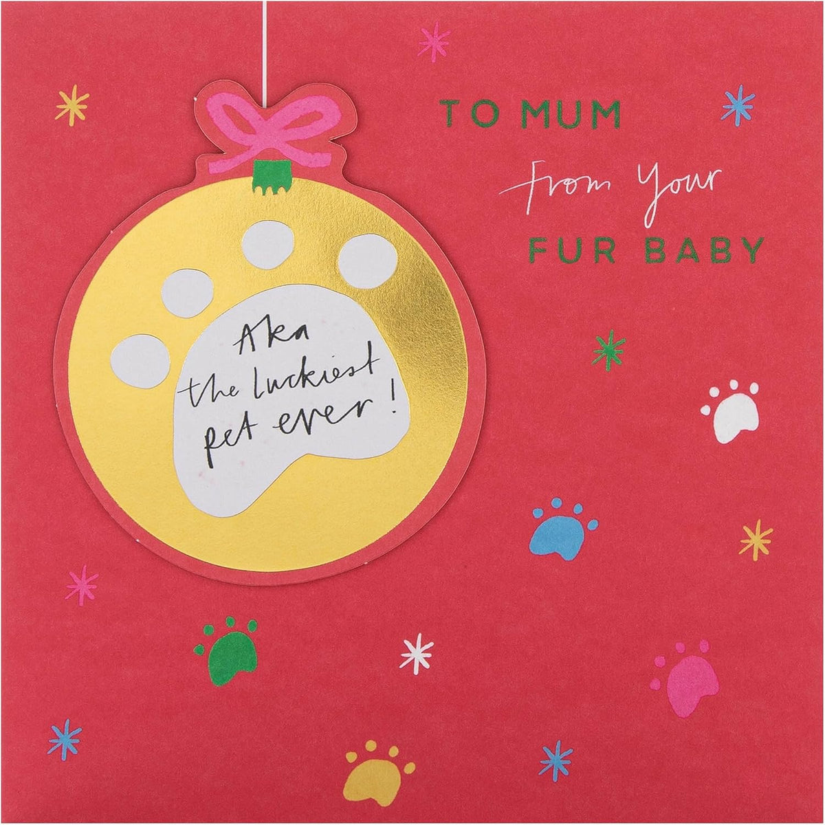 Mum Christmas Greeting Card from Pets with Cute Festive Design and Loving Wishes