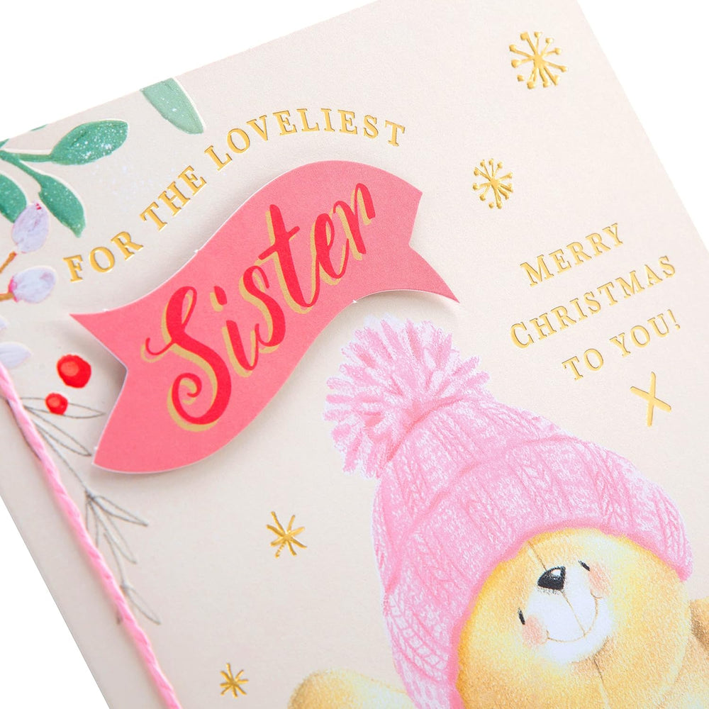Christmas Greeting Card for Sister with Festive Seasonal Design and Heartfelt Wishes