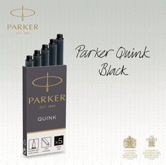 Parker Quink Long Ink Refill Cartridge for Fountain Pens Black