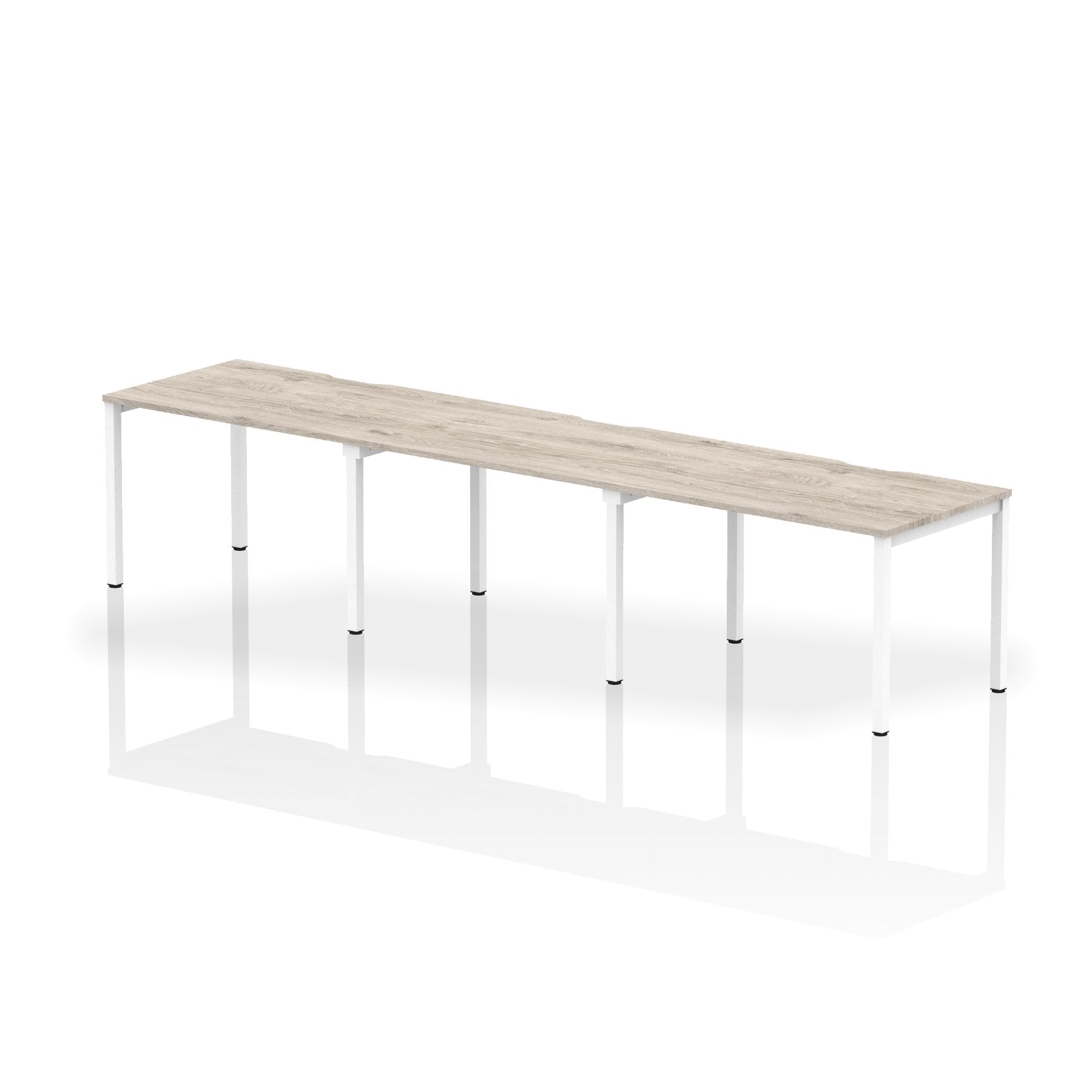 Dynamic Evolve Plus 1200mm Single Row 3 Person Desk Grey Oak Top White Frame BE772 DD
