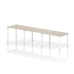 Dynamic Evolve Plus 1200mm Single Row 3 Person Desk Grey Oak Top White Frame BE772 DD