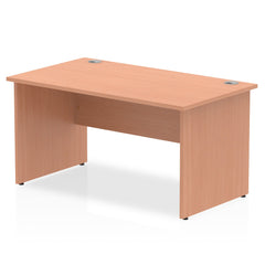 Impulse 1400 x 800mm Straight Desk Beech Top Panel End Leg I000372 DD