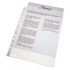 Esselte Multi Punched Pocket Polypropylene A4 46 Micron Top Opening Clear (Pack 100) 56133